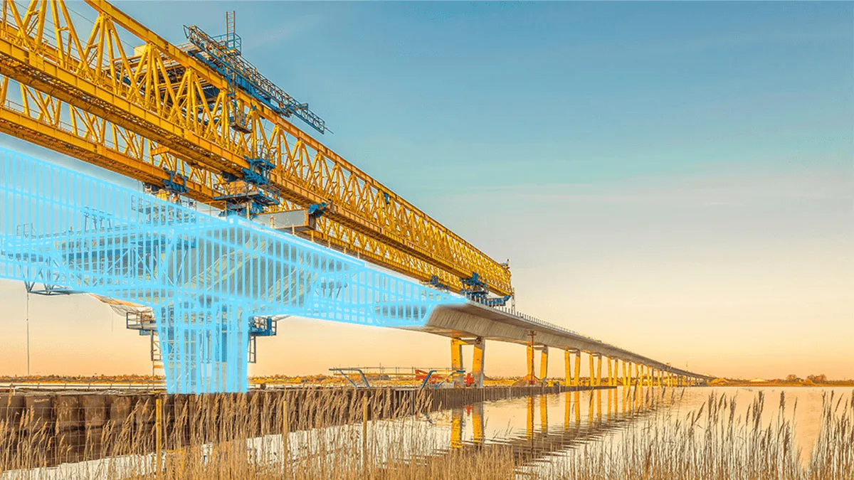 Digital twin of a bridge. Image courtesy of Bentley Systems. | WSB and Bentley Systems Offer New Digital Construction Management Service Based on SYNCHRO