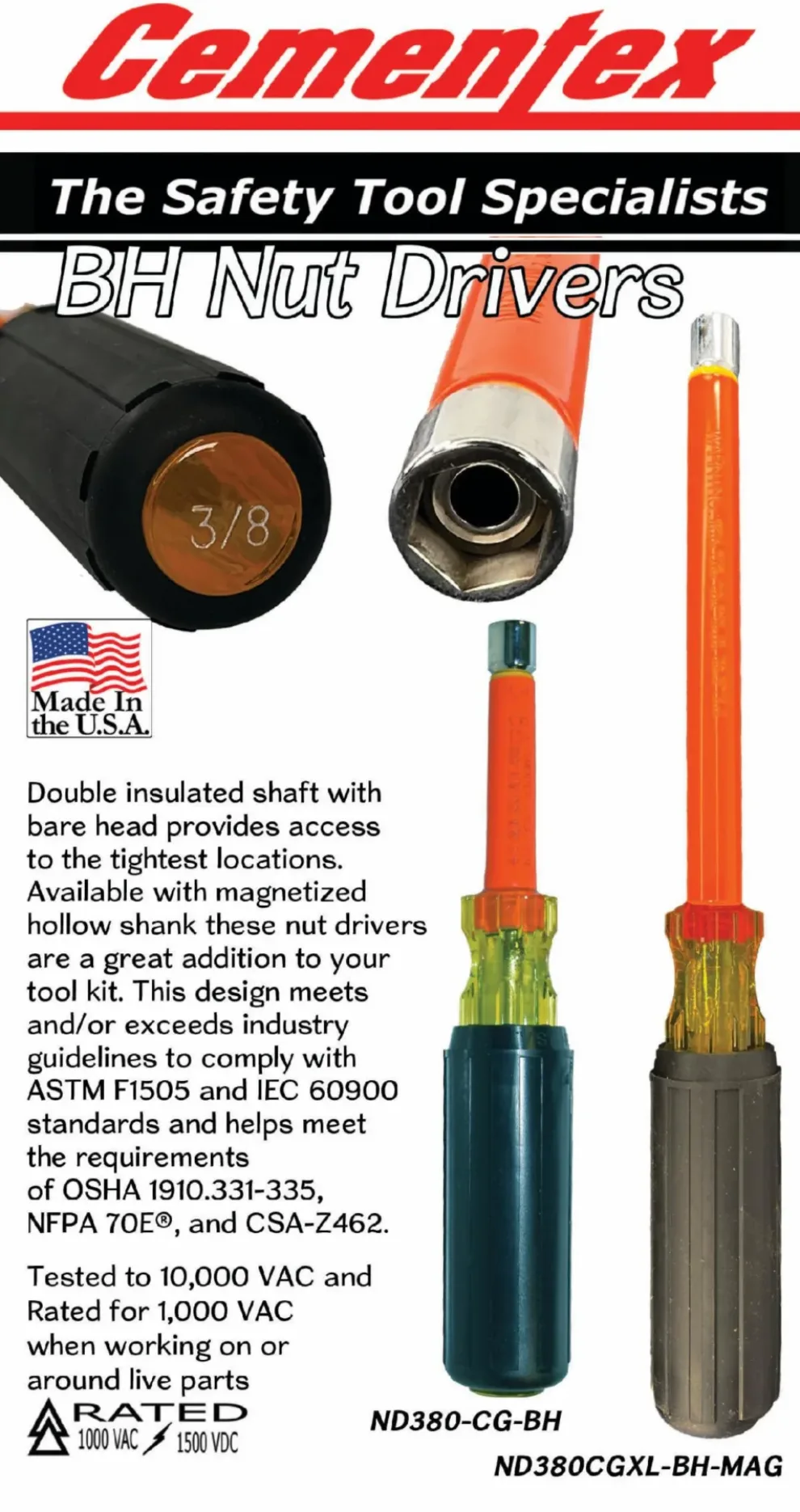 Cementex Highlights Bare Headed Nut Driver Options to Supplement Standard Offering