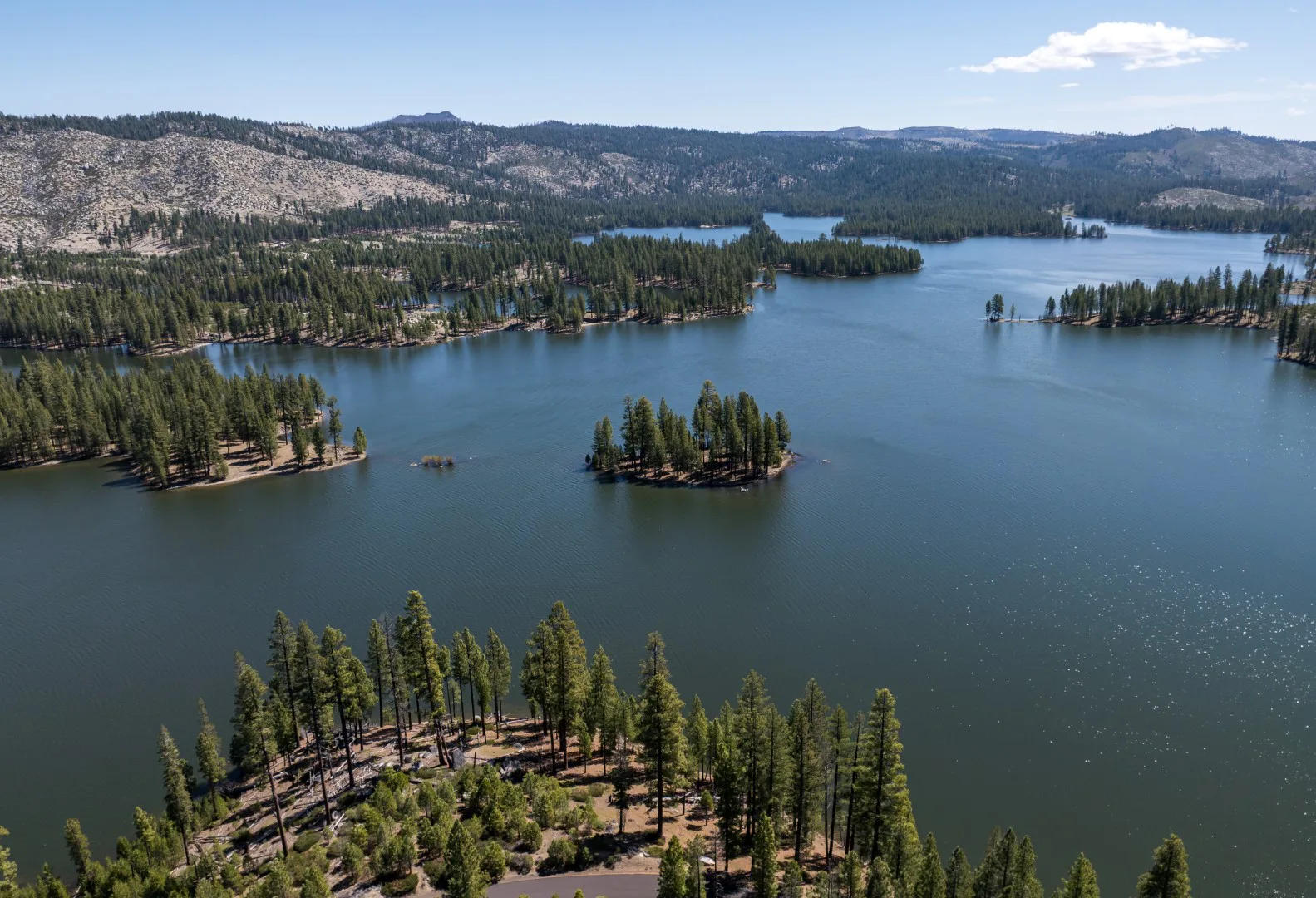 A drone image shows Antelope Dam and Lake, part of the California State Water Project located on Upper Indian Creek, a tributary of the North Fork Feather River, in Northern California’s Plumas County. Photo taken April 22, 2025.
 
On this date, the reservoir storage was 23,494 acre-feet (AF), 104 percent of the total capacity.

Xavier Mascareñas / California Department of Water Resources | Stantec selected to support California Water Plan 