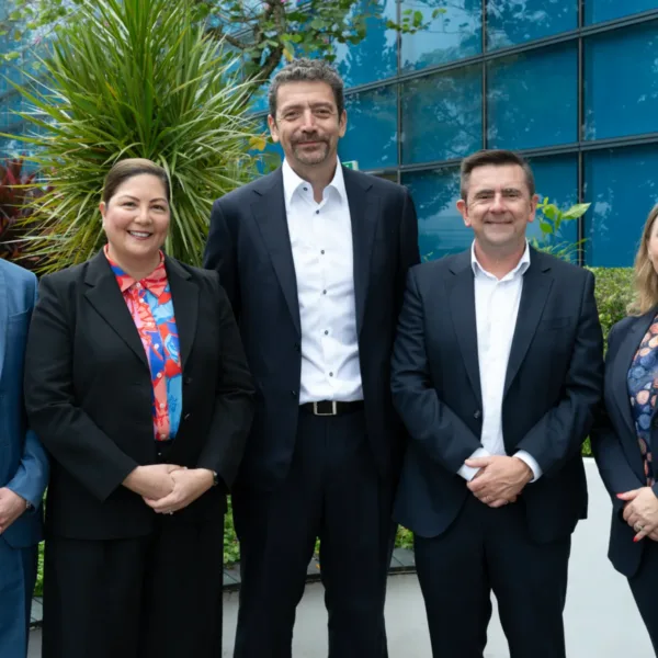 Dr Matthew Rowe, Director Power Grids, Asia Pacific, Energy Systems at DNV, Merrin Brand, Chief Operating Officer, Amplitude Consultants, Brice Le Gallo, Vice President and Regional Director, APAC, Energy Systems, DNV, Les Brand, Managing Director, Amplitude Consultants, Kristine Hauge, Regional Finance & Performance Director, Asia Pacific, Energy Systems at DNV. Photo courtesy of DNV. | DNV ACQUIRES AMPLITUDE CONSULTANTS TO STRENGTHEN POWER GRIDS EXPERTISE IN ASIA PACIFIC AND ACCELERATE THE ENERGY TRANSITION