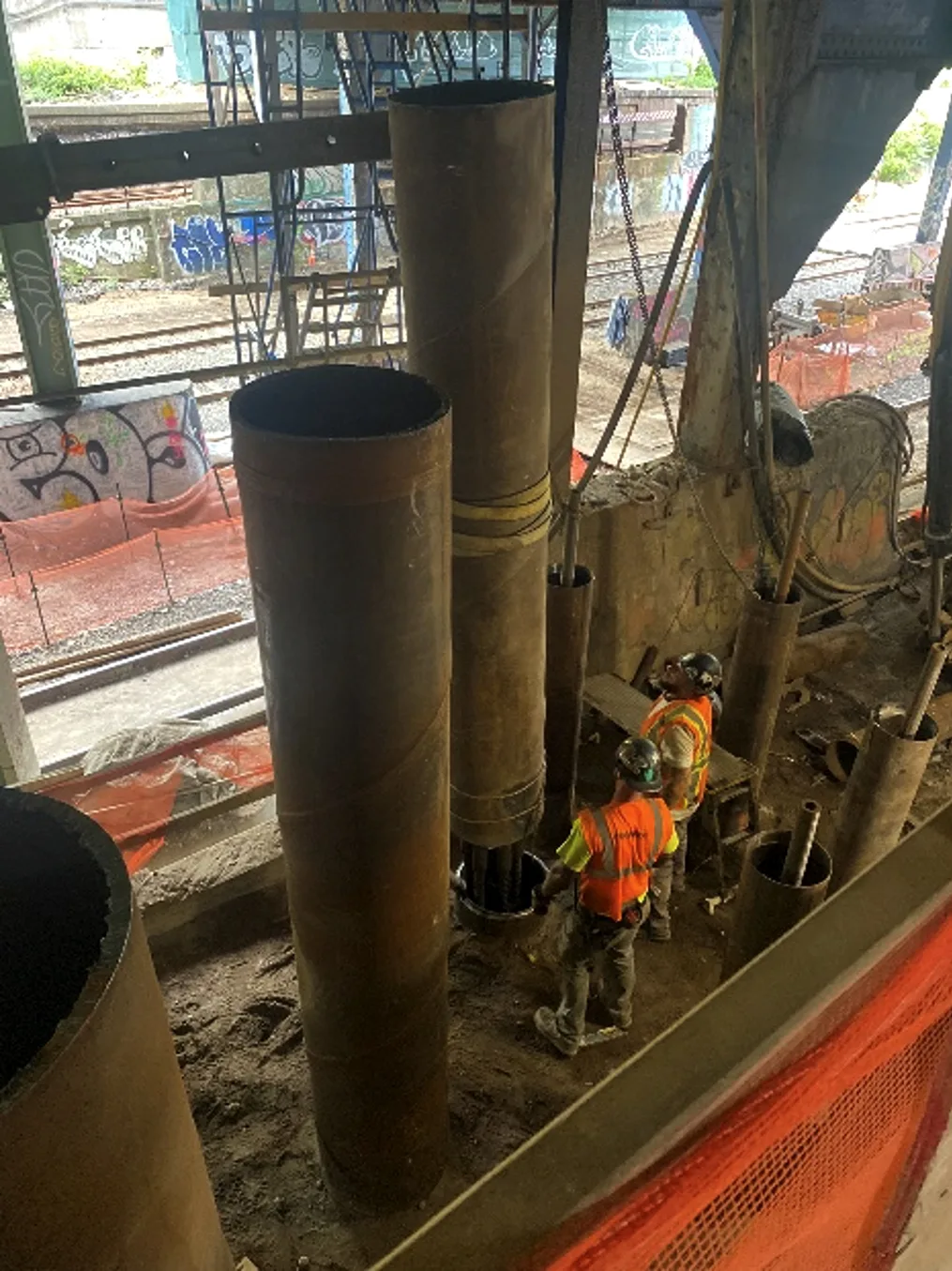 Building a new bridge, under a bridge, under a bridge in Brooklyn