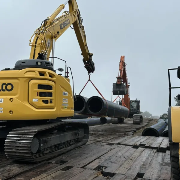 Construction begins for the South Hillsborough Pipeline. Photo courtesy of Garney. | Garney Breaks Ground on $505.7 million South Hillsborough Pipeline, Tampa Bay Water’s Largest Pipe Project to Date The 26-mile regional pipeline will deliver drinking water to meet growth in southern Hillsborough County.