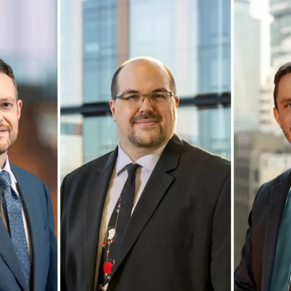 From left to right: James Mahoney, Josh Mouras, and Kevin Aswegan. Photo courtesy of MKA. | MKA Announces 2026 Principal Promotions