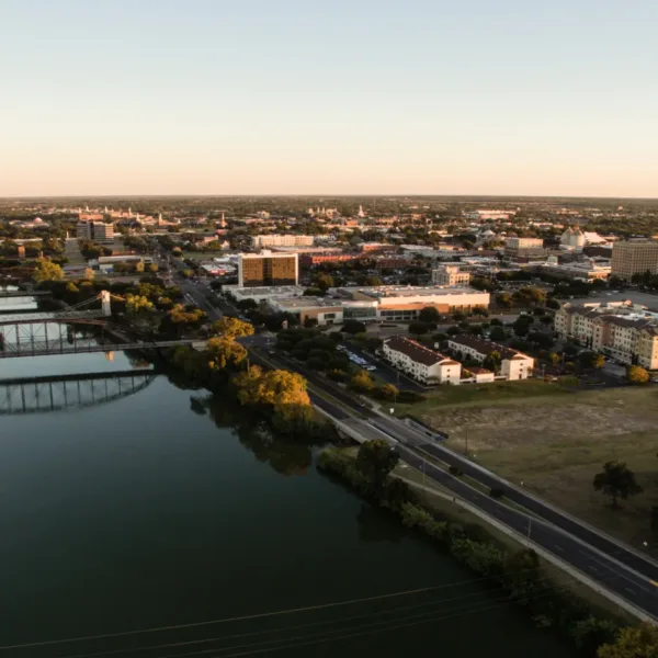 Sunset come to Waco Texas and the downtown river front | STV to Lead $29.4 Million Water System Upgrade in Central Texas 