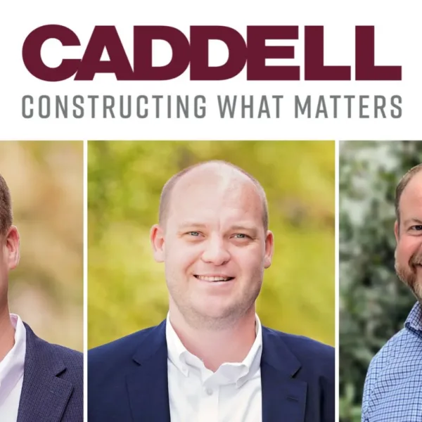 Ricky Byrd (L), Zach Moore (M), Michael Lewis (R). Photo Credit: Caddell Construction. | Caddell Construction Announces Key C-Suite and Executive Promotions
