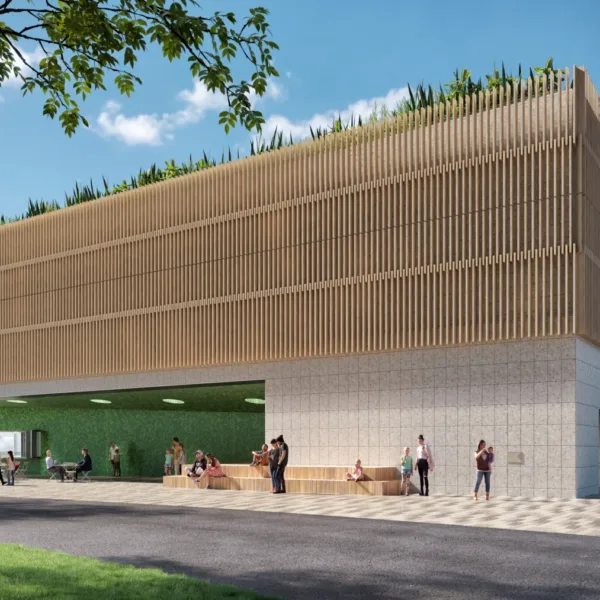 Rendering. Photo courtesy of Plan A. | Skanska and the Trust for Governors Island Celebrate the Topping Out of New Substation on Governors Island in New York, NY  