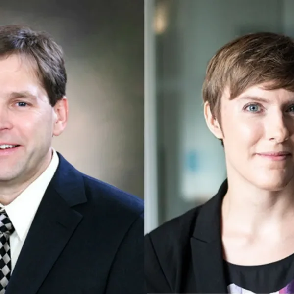 Brian Best (L) and Stefani Bonato (R). Photo courtesy of Skanska. | Skanska USA Building Announces General Counsel Transition