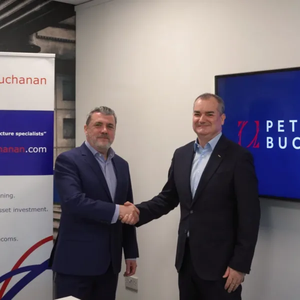 L-R, John Petrie, director at Petrie Buchanan, and Allan McGill, managing director at Wallace Whittle. | Wallace Whittle Expands Growth Infrastructure with Utilities Acquisition