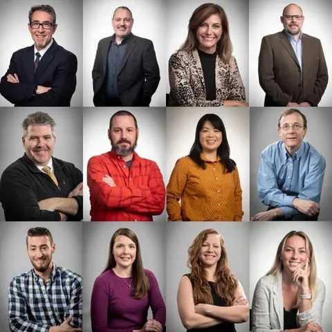 Left to right, from top: Phil Renzi, Andrew Stebbins LEED AP, Meghann Van Dorn IIDA LEED AP, Anthony Vivirito AIA CPHC LEED AP, Al Donovan AIA LEED AP, Ryan Hagler AIA, Kasumi Humphries LEED AP ID+C, Jim Podesky AIA, Nathan Thomas AIA CPHC, 
Meghan Wynne, Danielle Eckrich, Kristen Parry. Photo Credit: The Architectural Team. | The Architectural Team Expands Leadership Ranks with Twelve Strategic Promotions