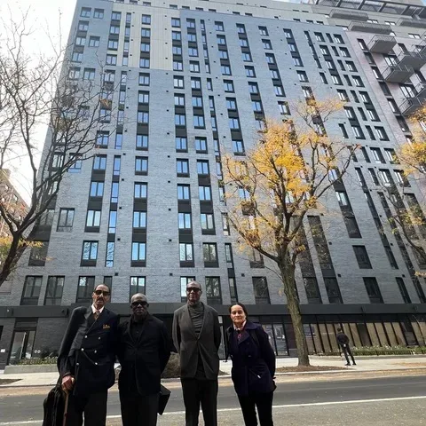 Photo Credit: Photo outside Marcus Garvey Village (all images courtesy Body Lawson Associates) | Focused on Community Wealth & Wellness, Body-Lawson Designs Affordable, Future-Proof Architecture